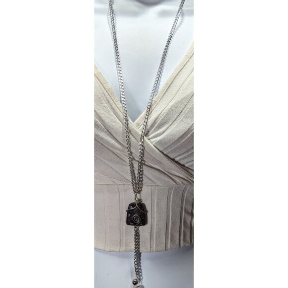 Handmade Wire Wrapped Agate Tassel Necklace - Picture 2 of 7